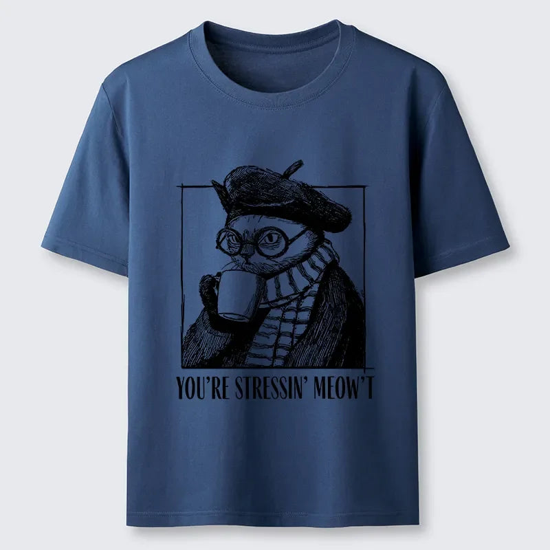 Cardydony Cat Café：sip, Don’t Stress Classic T-shirt