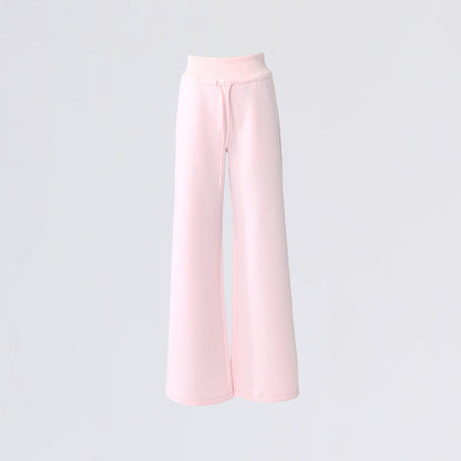 Cardydony Women's Pink Wide Leg Lounge Pants | Fleece & Lightweight High Waist Drawstring Fit