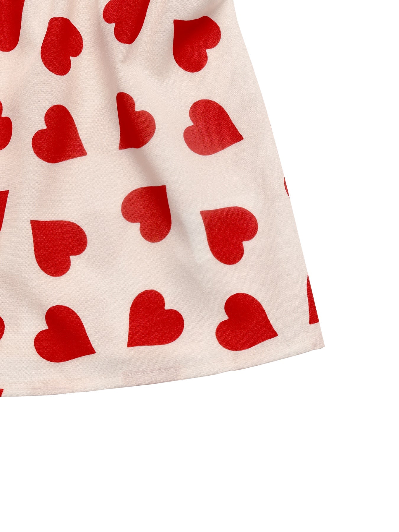 Cardydony Women's Red Heart Print Bow Top – Flowy Sleeveless Blouse for Summer Love Looks