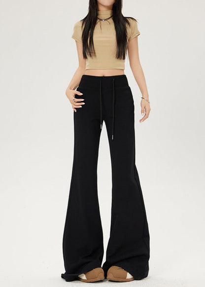 Cardydony Women's High-Waist Drawstring Summer Flared Pants | Slim Fit Lounge Trousers for Women