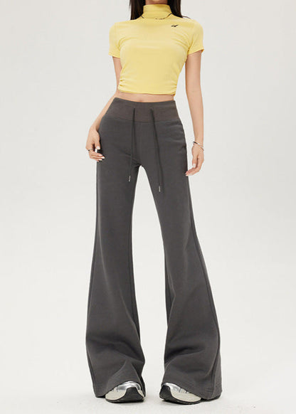 Cardydony Women's High-Waist Drawstring Summer Flared Pants | Slim Fit Lounge Trousers for Women