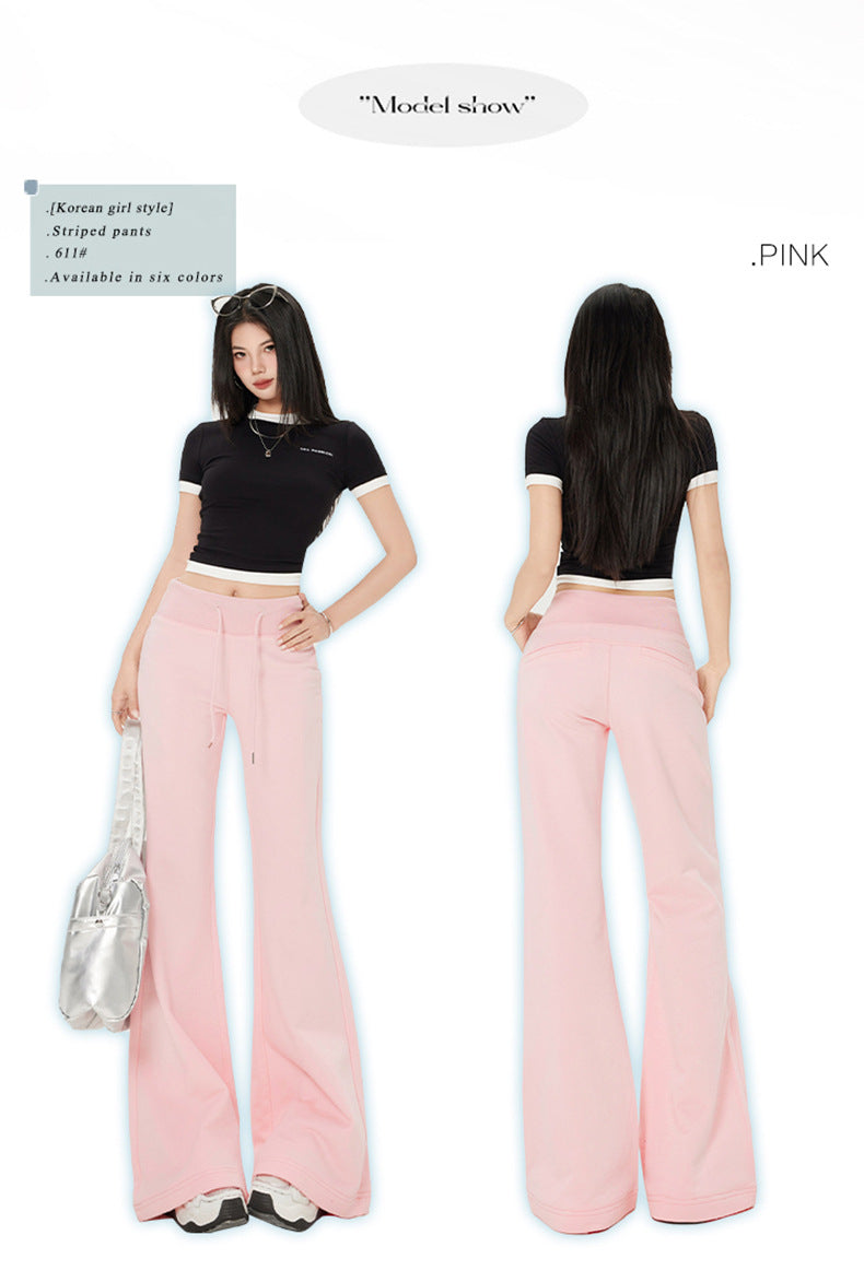 Cardydony Women's High-Waist Drawstring Summer Flared Pants | Slim Fit Lounge Trousers for Women