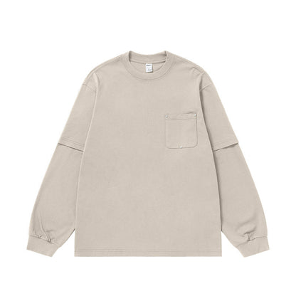 Cardydony Women's Women's Oversized Pocket Long Sleeve T-Shirt - Streetwear Layered Top