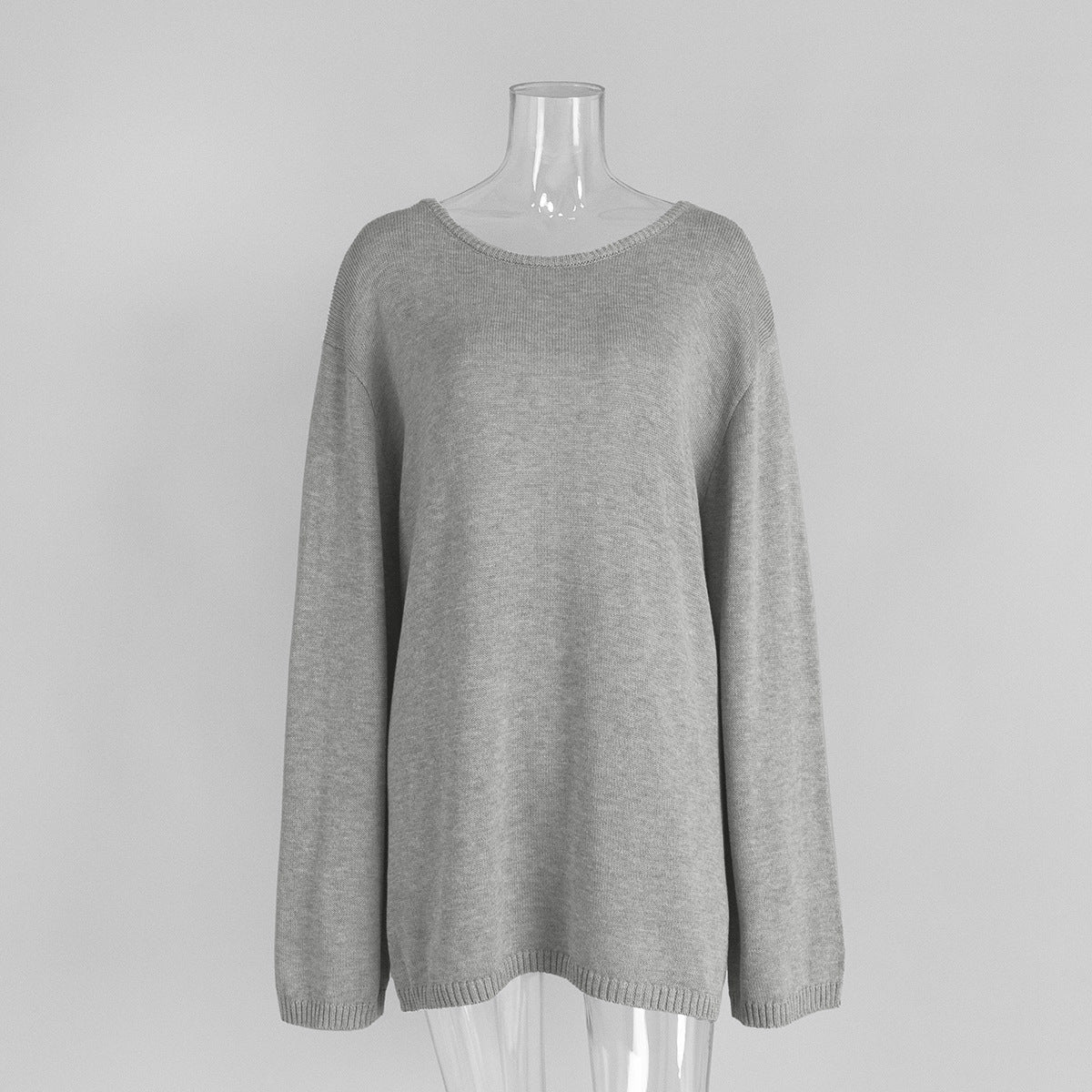 Cardydony Women's Women's Knit Sweater -  Backless Open Back Long Sleeve Top