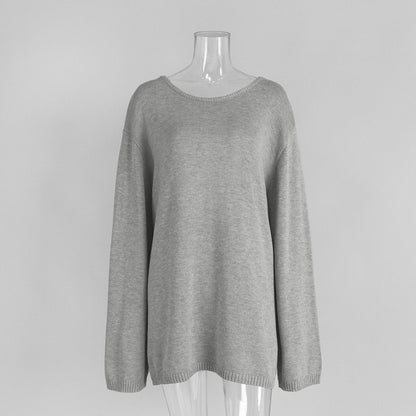 Cardydony Women's Women's Knit Sweater -  Backless Open Back Long Sleeve Top