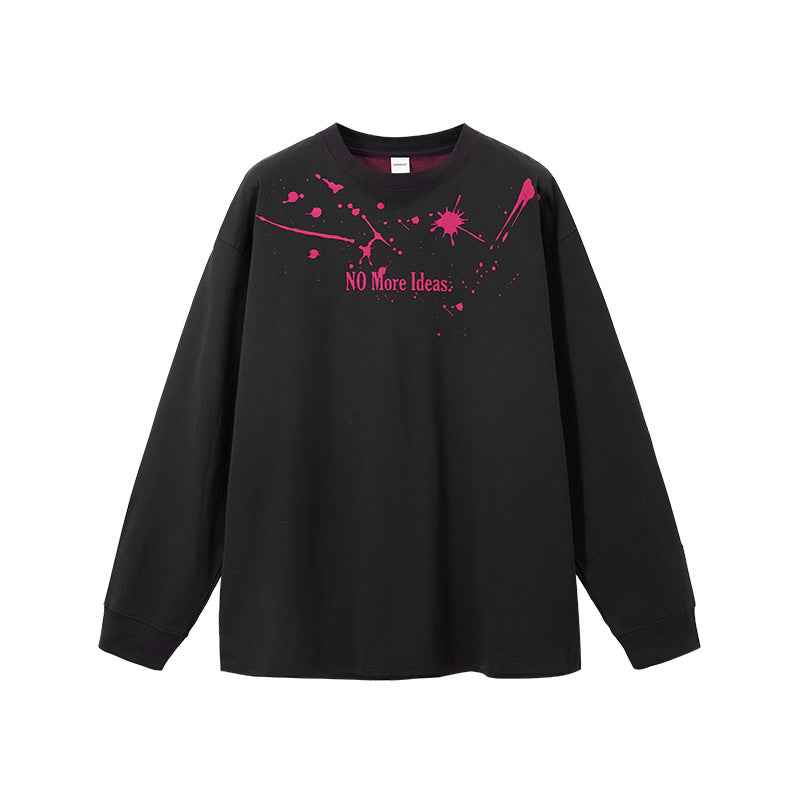 Cardydony Women's "NO More Ideas" Graphic Long Sleeve T-Shirt for Women - Oversized Streetwear Top