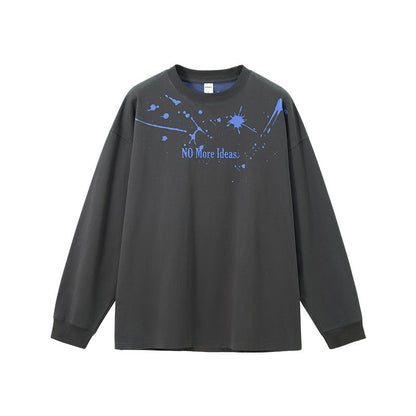 Cardydony Women's "NO More Ideas" Graphic Long Sleeve T-Shirt for Women - Oversized Streetwear Top
