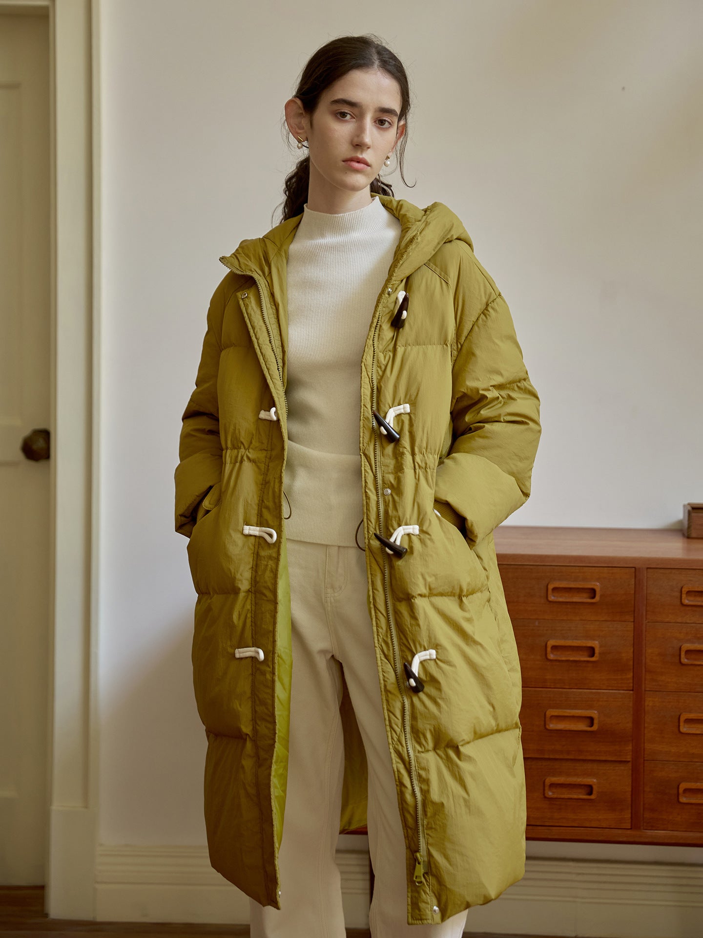 Cardydony Women's Long Hooded Puffer Coat – Down-Filled Vintage Winter Jacket