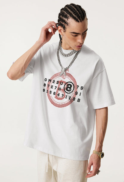 Cardydony Women's Ouroboros 8Ball Graphic Tee for Women | Oversized Soft Cotton Streetwear Top