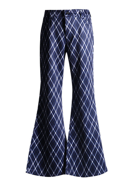 Cardydony Women's Plaid High-Waist Flared Pants | Tailored Work Trousers with Retro Charm for Women