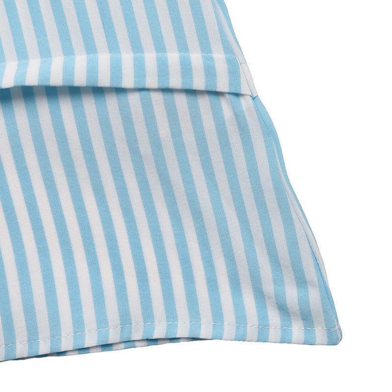 Cardydony Women's Blue Striped Cami Midi Dress – Smocked Waist Summer Dress with Button Detail
