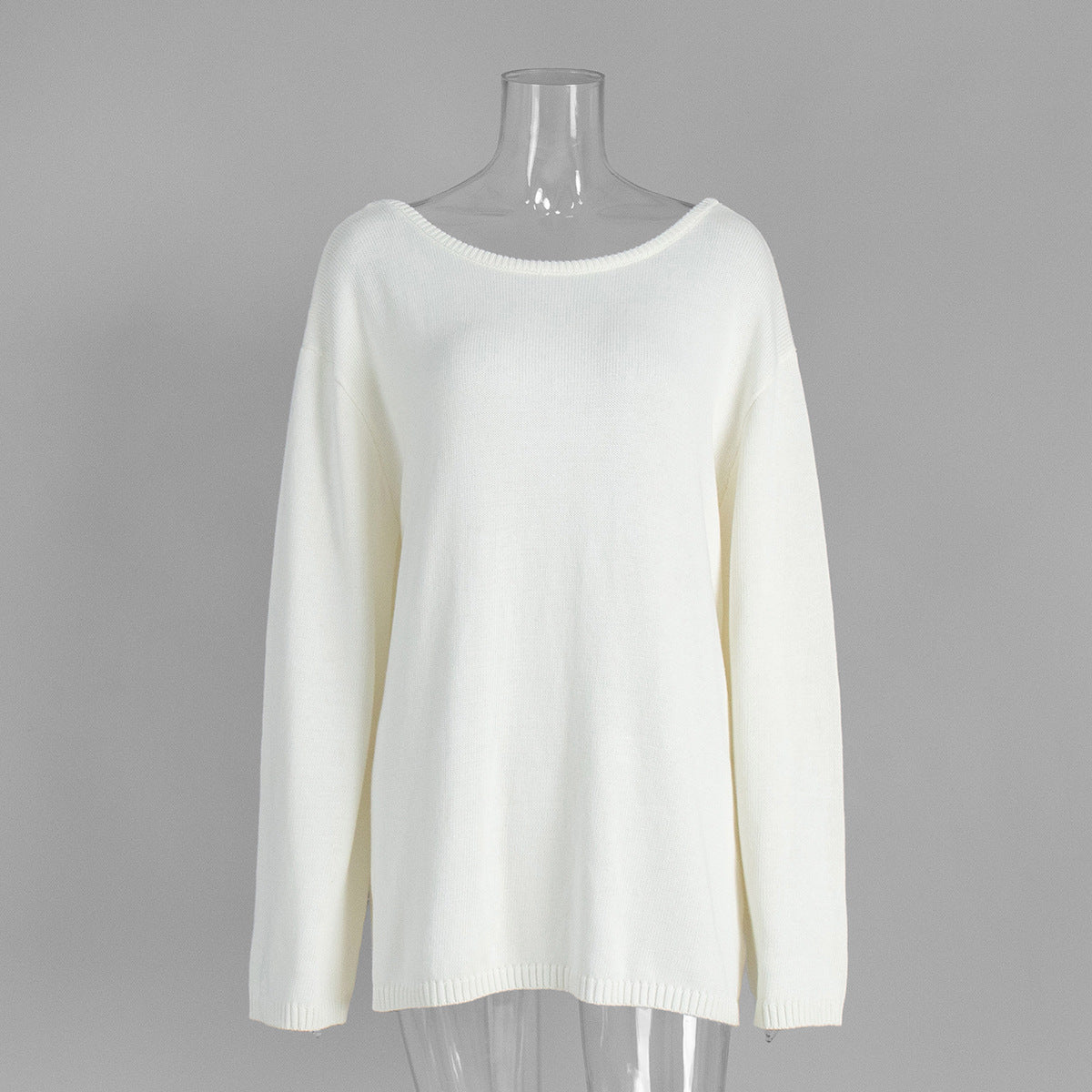 Cardydony Women's Women's Knit Sweater -  Backless Open Back Long Sleeve Top