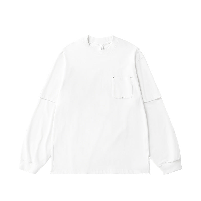 Cardydony Women's Women's Oversized Pocket Long Sleeve T-Shirt - Streetwear Layered Top