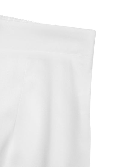 Cardydony Women's Elegant Black & White Co Ord Set – Cape Top & Wide Leg Trousers