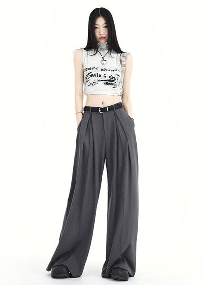 Cardydony Women's Y2K High-Waist Wide-Leg Pants | Street Style Pleated Trousers for Women
