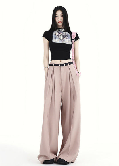 Cardydony Women's Y2K High-Waist Wide-Leg Pants | Street Style Pleated Trousers for Women