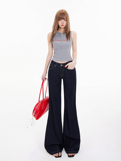 Cardydony Women's Y2K Low Rise Flared Jeans | Vintage Bootcut Denim Pants with Pockets for Women