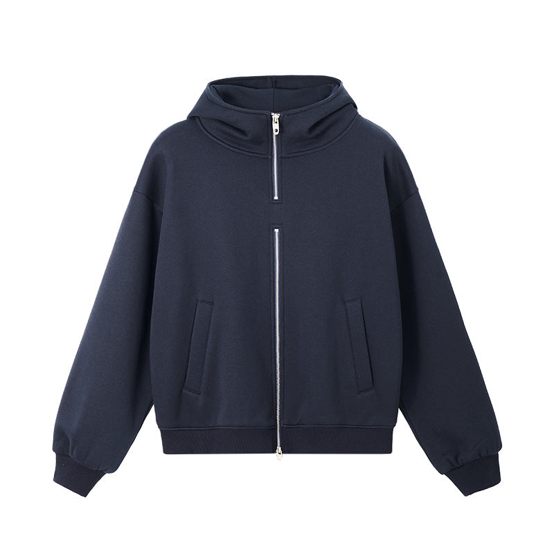 Cardydony Women's Women's Oversized Fleece Zip Hoodie — Streetwear Double Zipper Jacket