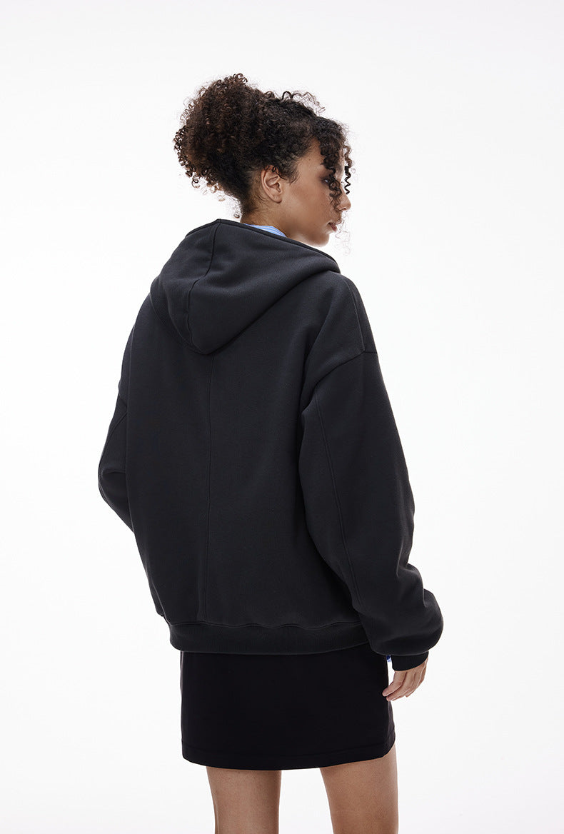 Cardydony Women's Women's Oversized Fleece Zip Hoodie — Streetwear Double Zipper Jacket